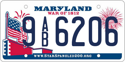 MD license plate 9AB6206