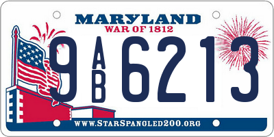 MD license plate 9AB6213