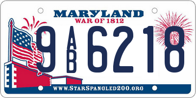 MD license plate 9AB6218