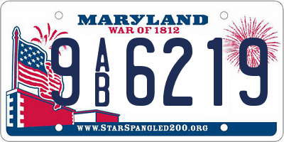 MD license plate 9AB6219