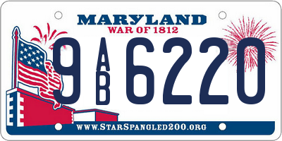MD license plate 9AB6220