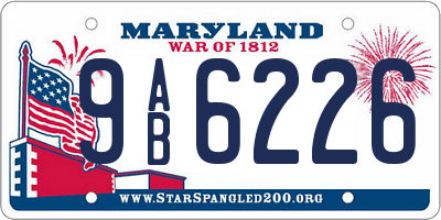 MD license plate 9AB6226