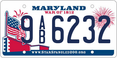 MD license plate 9AB6232