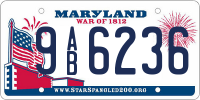 MD license plate 9AB6236