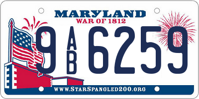 MD license plate 9AB6259