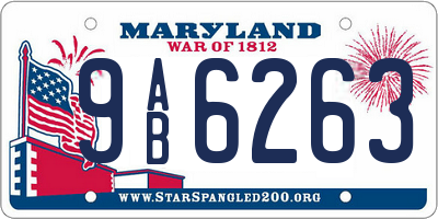 MD license plate 9AB6263