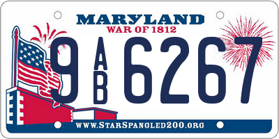 MD license plate 9AB6267