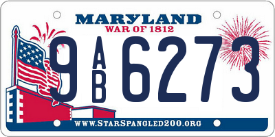 MD license plate 9AB6273
