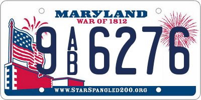 MD license plate 9AB6276