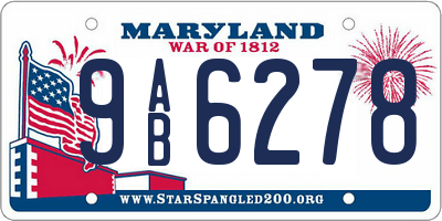 MD license plate 9AB6278