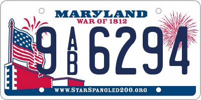 MD license plate 9AB6294