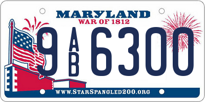 MD license plate 9AB6300