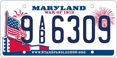 MD license plate 9AB6309