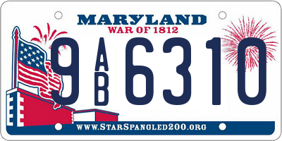 MD license plate 9AB6310