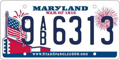 MD license plate 9AB6313