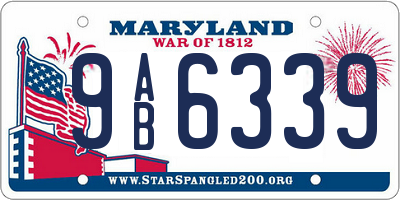 MD license plate 9AB6339