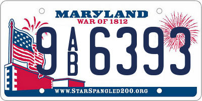 MD license plate 9AB6393