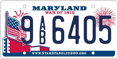 MD license plate 9AB6405