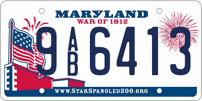 MD license plate 9AB6413
