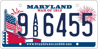 MD license plate 9AB6455