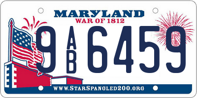 MD license plate 9AB6459