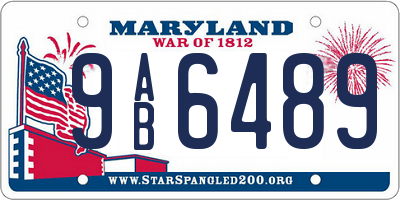 MD license plate 9AB6489