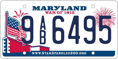 MD license plate 9AB6495