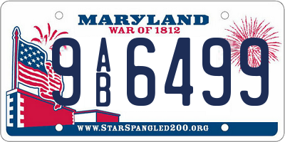 MD license plate 9AB6499