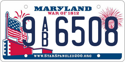 MD license plate 9AB6508