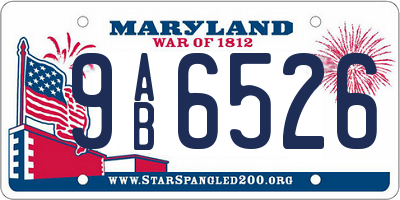 MD license plate 9AB6526