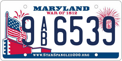 MD license plate 9AB6539