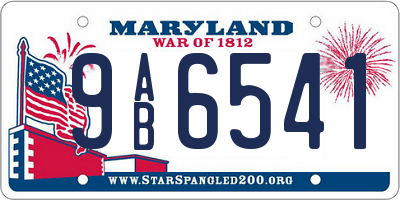 MD license plate 9AB6541