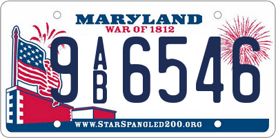 MD license plate 9AB6546
