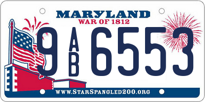 MD license plate 9AB6553