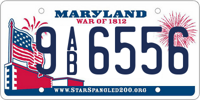 MD license plate 9AB6556