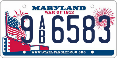 MD license plate 9AB6583
