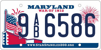 MD license plate 9AB6586