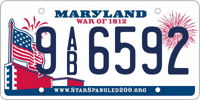 MD license plate 9AB6592