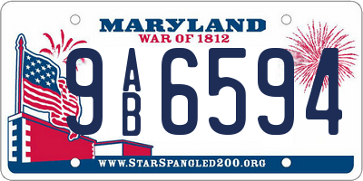 MD license plate 9AB6594