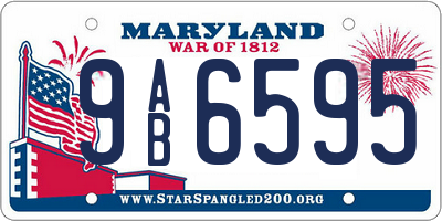 MD license plate 9AB6595
