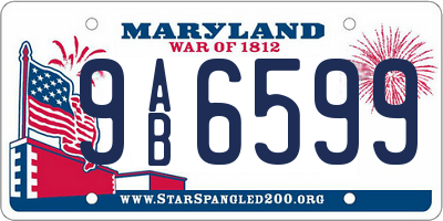 MD license plate 9AB6599