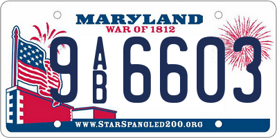 MD license plate 9AB6603