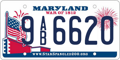 MD license plate 9AB6620