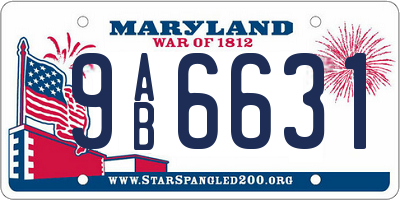 MD license plate 9AB6631