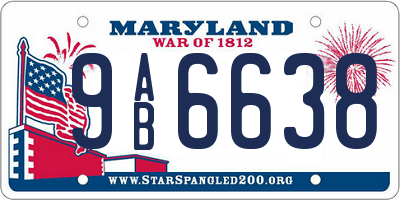 MD license plate 9AB6638
