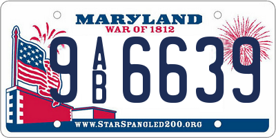 MD license plate 9AB6639
