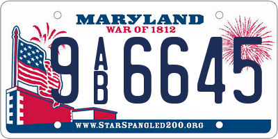 MD license plate 9AB6645