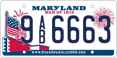 MD license plate 9AB6663