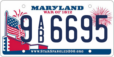 MD license plate 9AB6695