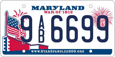 MD license plate 9AB6699
